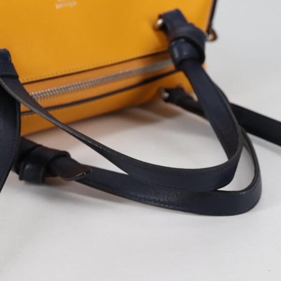 CELINE Soft Cube Shoulder Bag Leather Yellow Silver - Picture 8 of 13